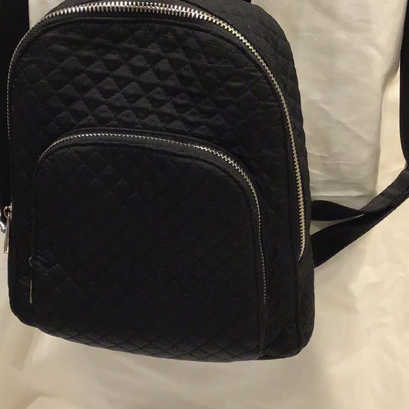 Cynthia Rowley quilted backpack 9.5”X 9.5” Black like new top carry handle - Picture 3 of 4